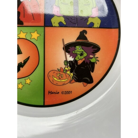 Vintage Halloween Candy Bowls Melamine Mario Lot of 2 Dracula Frankenstein 10" - Picture 6 of 14